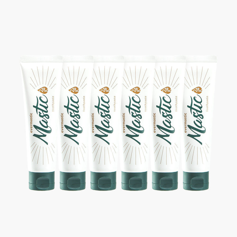 매스틱 24K 잇몸 치약 입냄새 치주염 충치 구강 세균 억제 99.9 110g, 6개