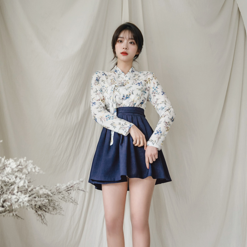 생활한복 세트 야생화+너울 개량 계량 퓨전 반티-172 - 상세 이미지 2