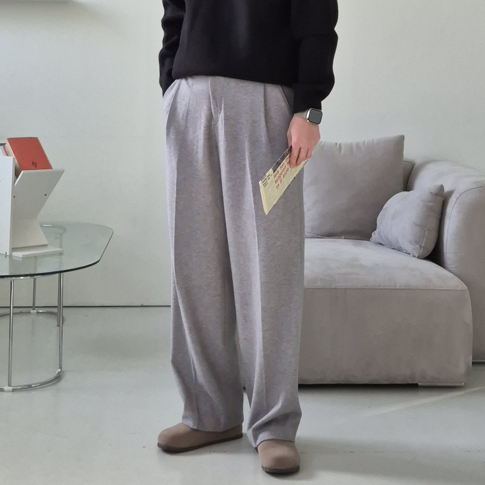 남자 와이드팬츠 골덴 코듀로이 밴딩 니트 팬츠 남성겨울바지 - 상세 이미지 2