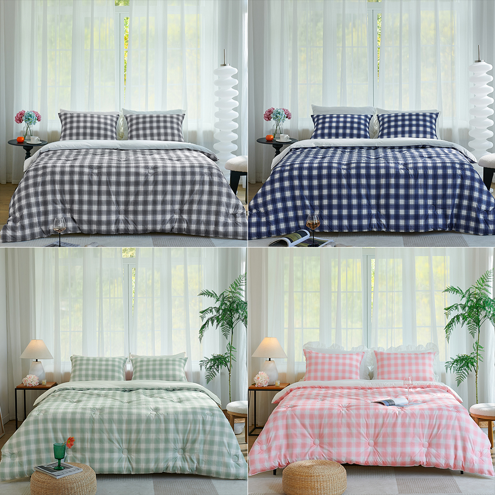 허그미 체크 40수 순면 알러지케어 차렵이불(단품)