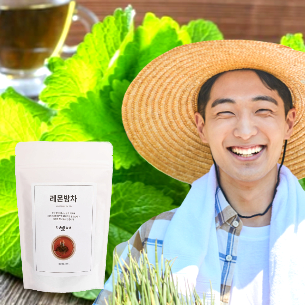 [청년농원] 레몬밤차 레몬밤 추출물 효능 민트티 잎 허브차 생분해 티백 제품 이미지