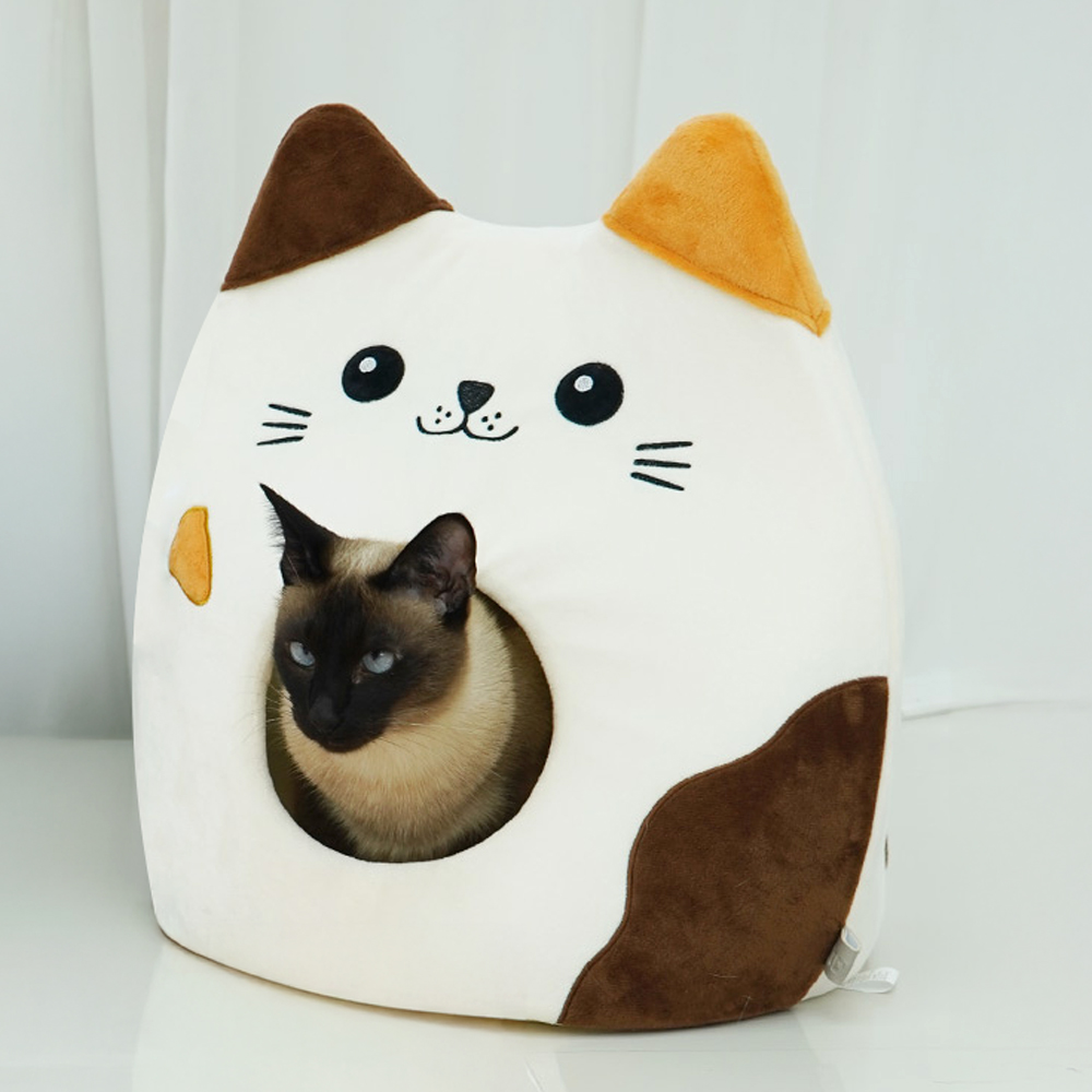 개과천선 키튼캣 숨숨 고양이 하우스 귀여운 고급 극세사 반려묘 숨숨집 꿀잠 쿠션 강아지 - 상품 이미지
