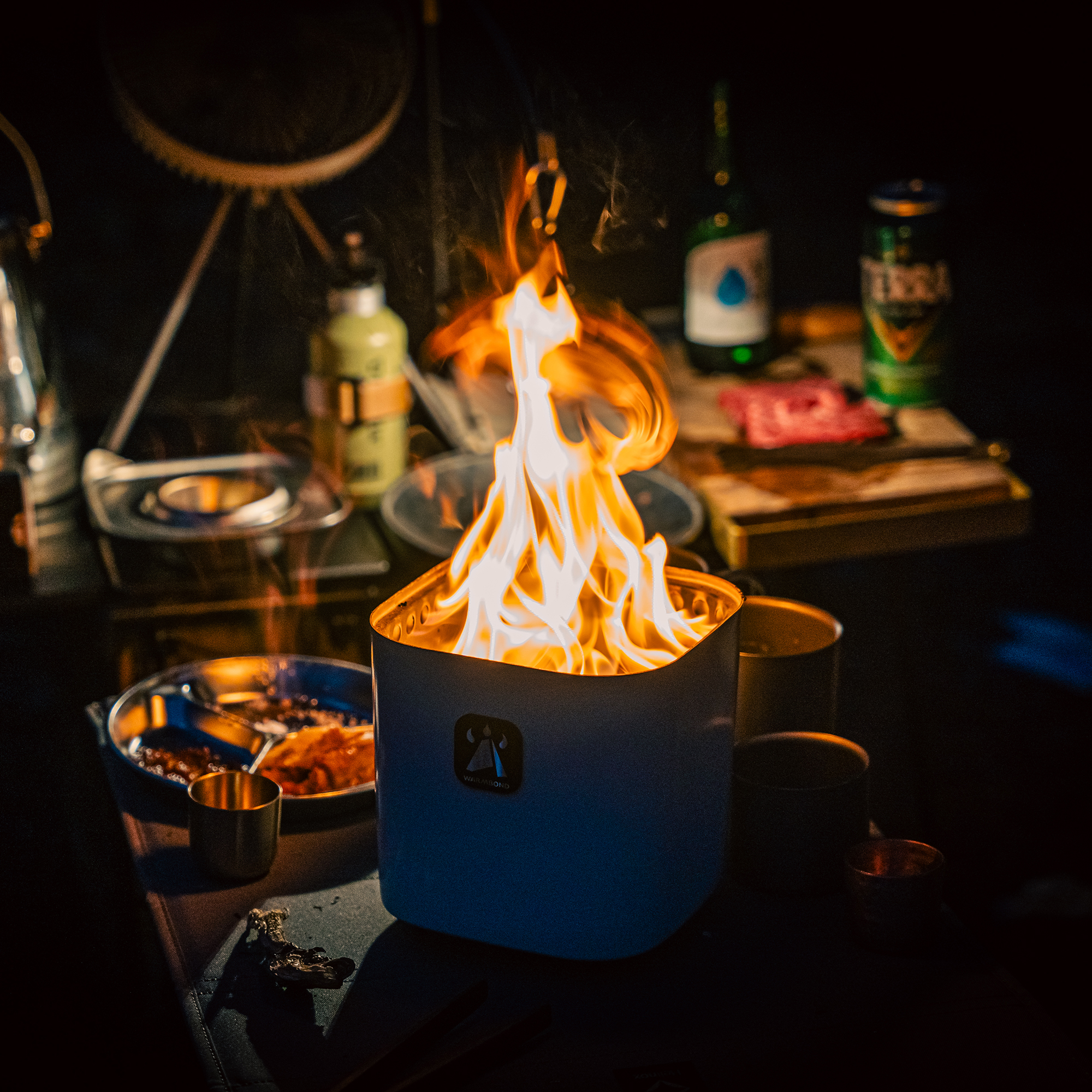 본드스토브 미니 화로대 캠핑 이중연소 알콜 사각 불멍 소형 화로 난로