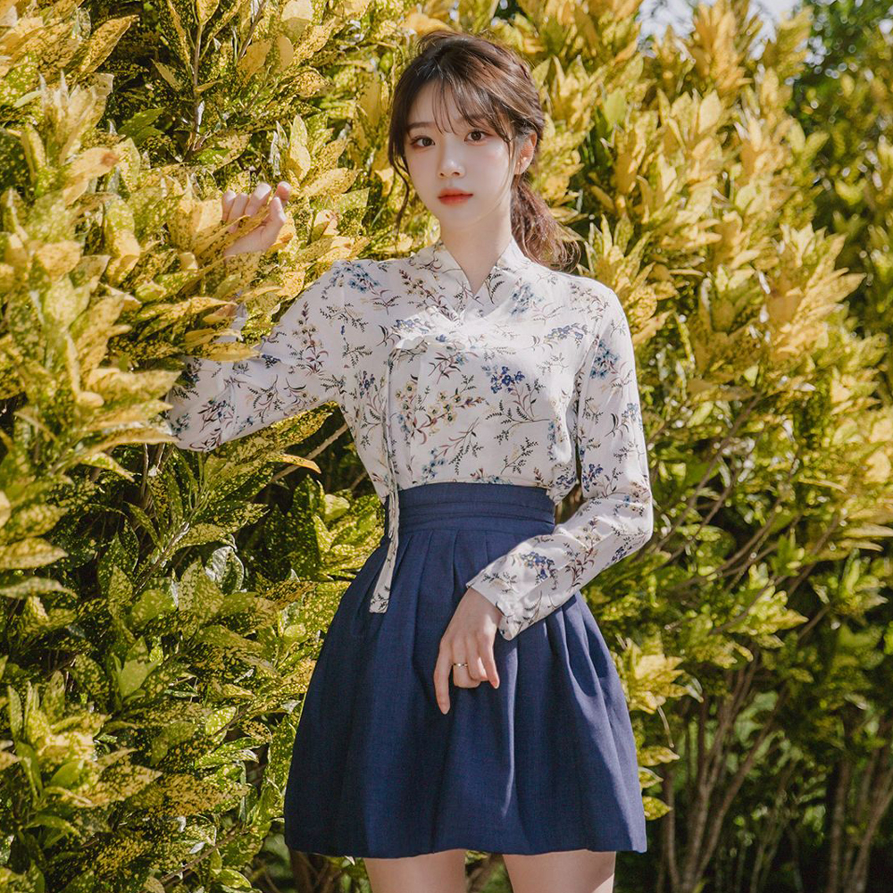 너울 미니 허리치마 생활한복 개량 계량 퓨전 반티 - 상품 이미지