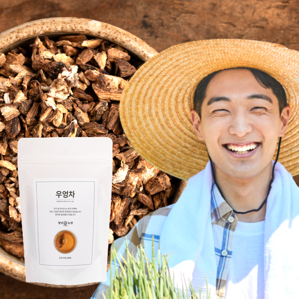 [청년농원] 우엉차 국산 볶은 우엉 효능 임산부 생분해 티백 물대신