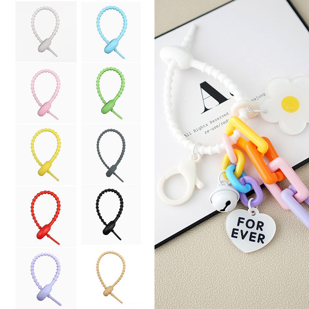 실리콘케이블타이 키링재료 가방꾸미기 부자재 백참 고리 diy 만들기 전선정리 선정리 홀더 이미지 7