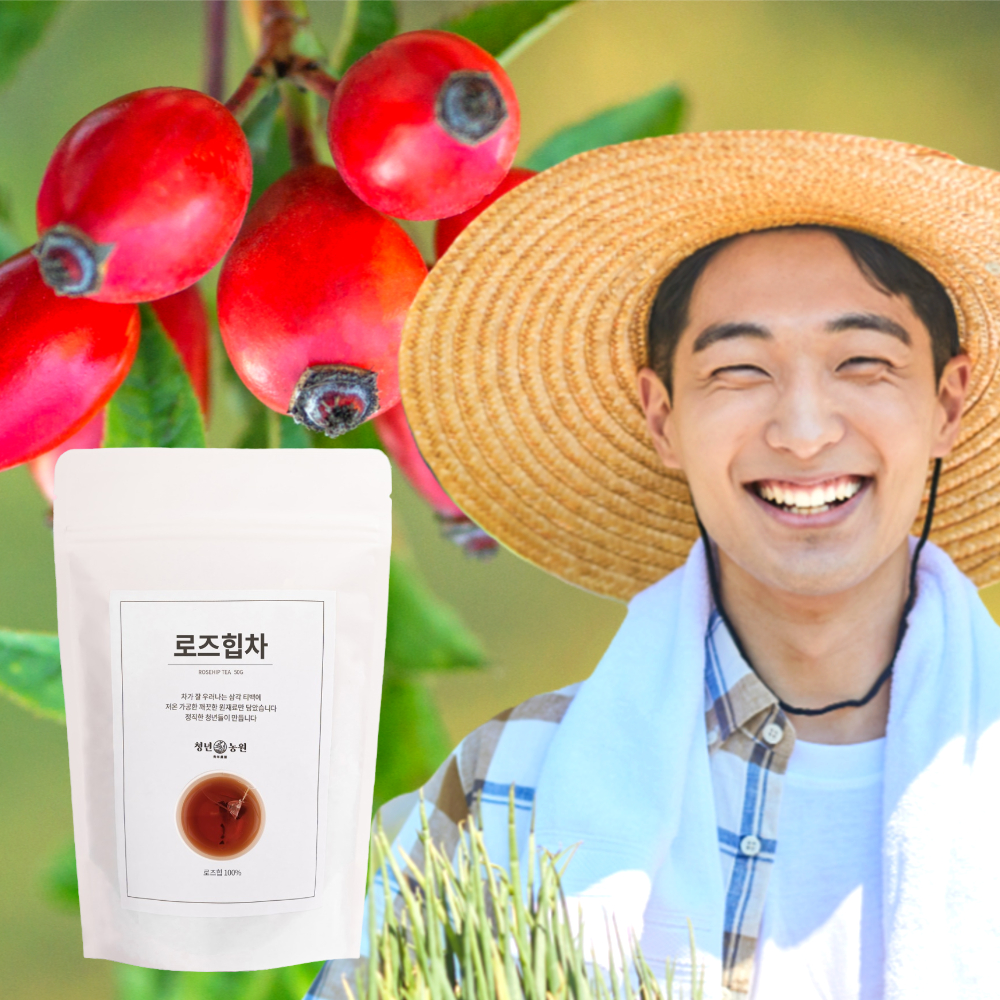 [청년농원] 로즈힙차 로즈힙 효능 티 생분해 허브 티백 차
