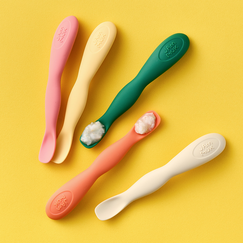 잼먹 초기 이유식 스푼 떠먹스푼 아기 숟가락 실리콘