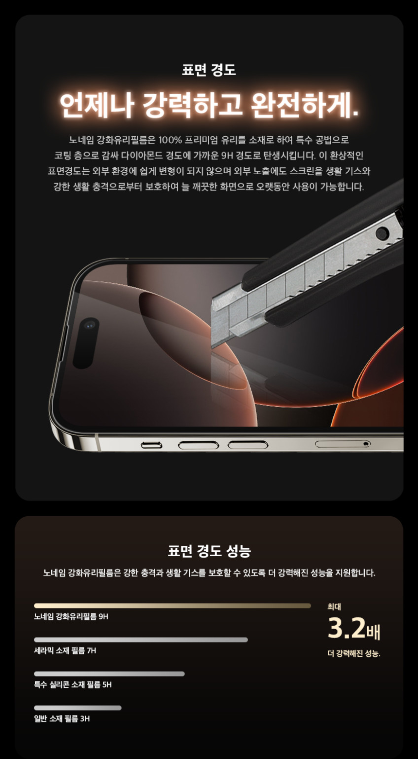 노네임 지문인식 풀커버 강화유리 액정보호필름 아이폰16 프로, 2매입 판매처 상세 정보 이미지 3