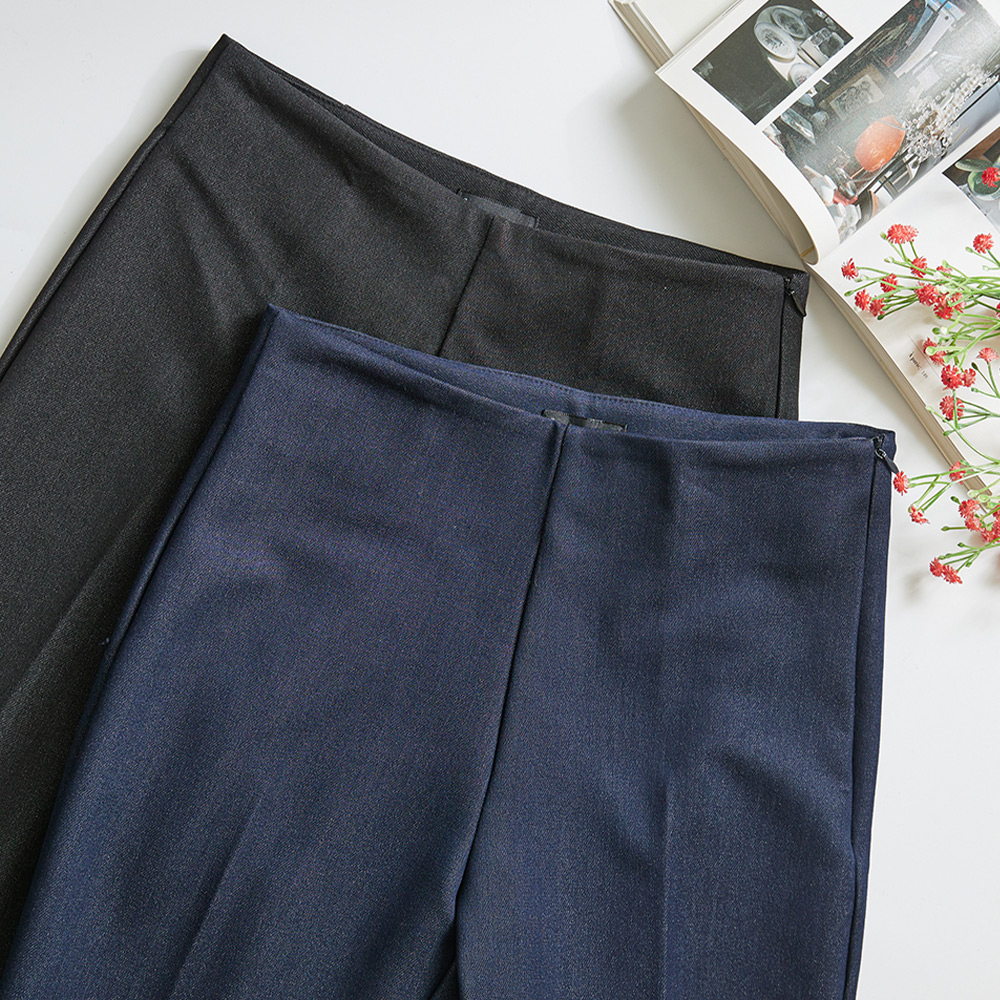 세이클 보정핏 기모 롱 부츠컷 데님 슬랙스 팬츠 - 상세 이미지 2