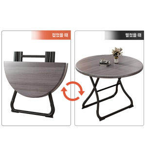 접이식 원형 테이블 폴딩 입식 탁자 간이 원룸 티 식탁 우드 솔직 후기 | 실제 배치 사진 포함 - 상품 이미지 3
