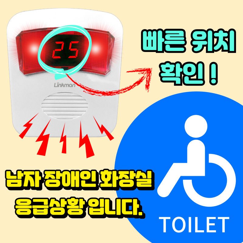 남자 장애인 화장실 비상벨 링크맨 LM-D700MV 사이렌 콜벨 차임벨 - 상세 이미지 3