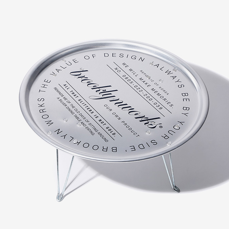 브루클린웍스 레트로 테이블 캠핑 오봉상 술상 추억의 옛날 밥상 알루미늄 접이식 감성 원형