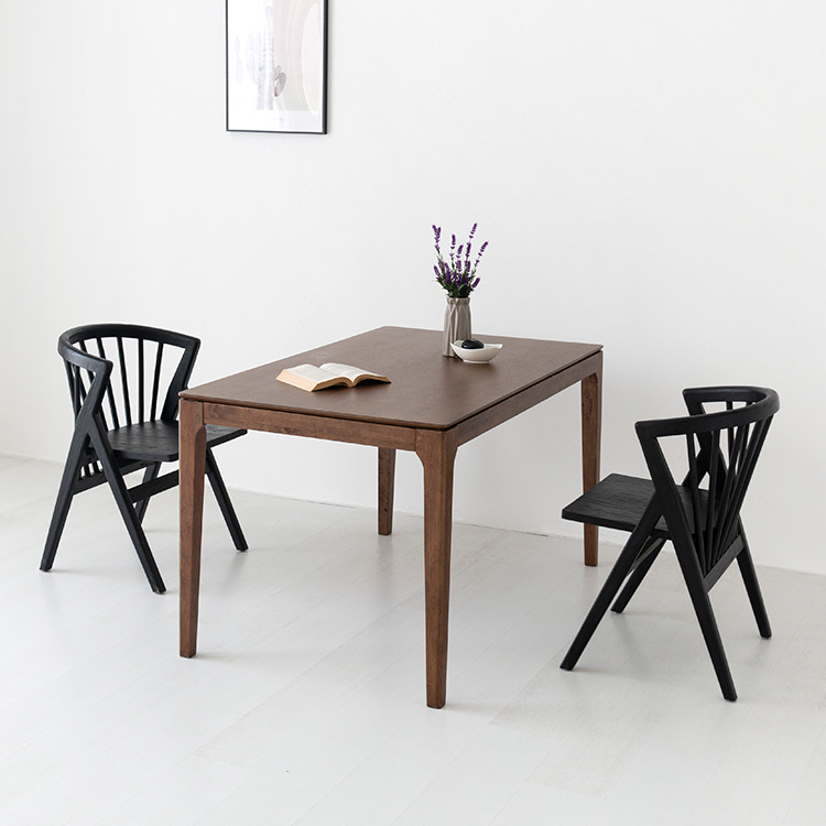 DEKY 테이블 13580 월넛 + MILLWALK 의자 2인 세트