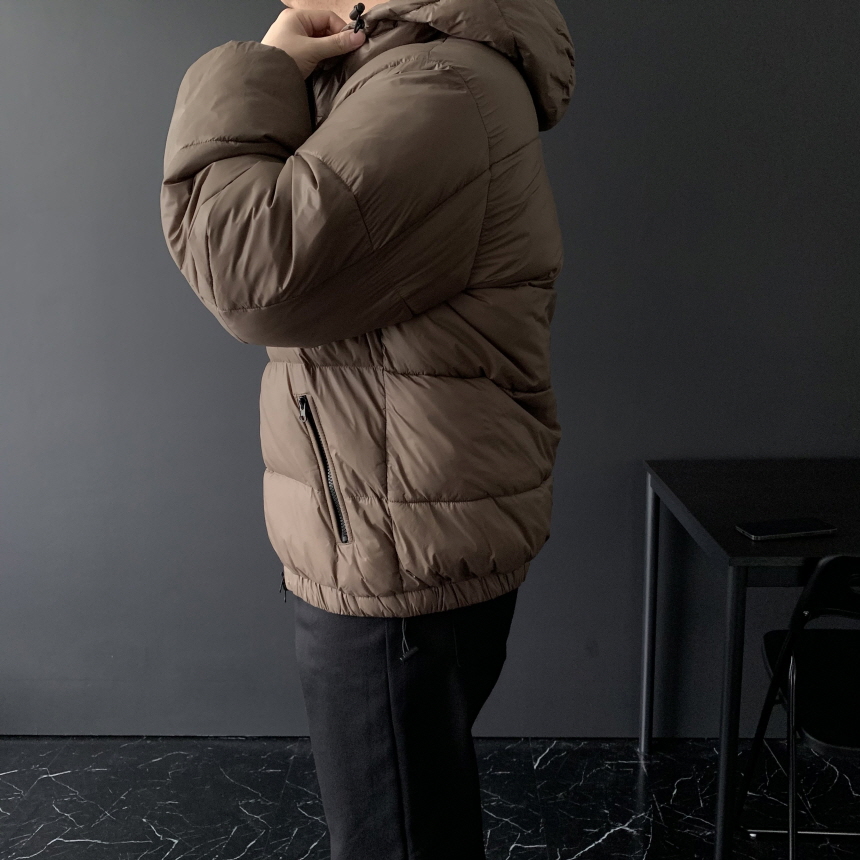 유광패딩 남자후드패딩 에나멜 - 상세 이미지 2