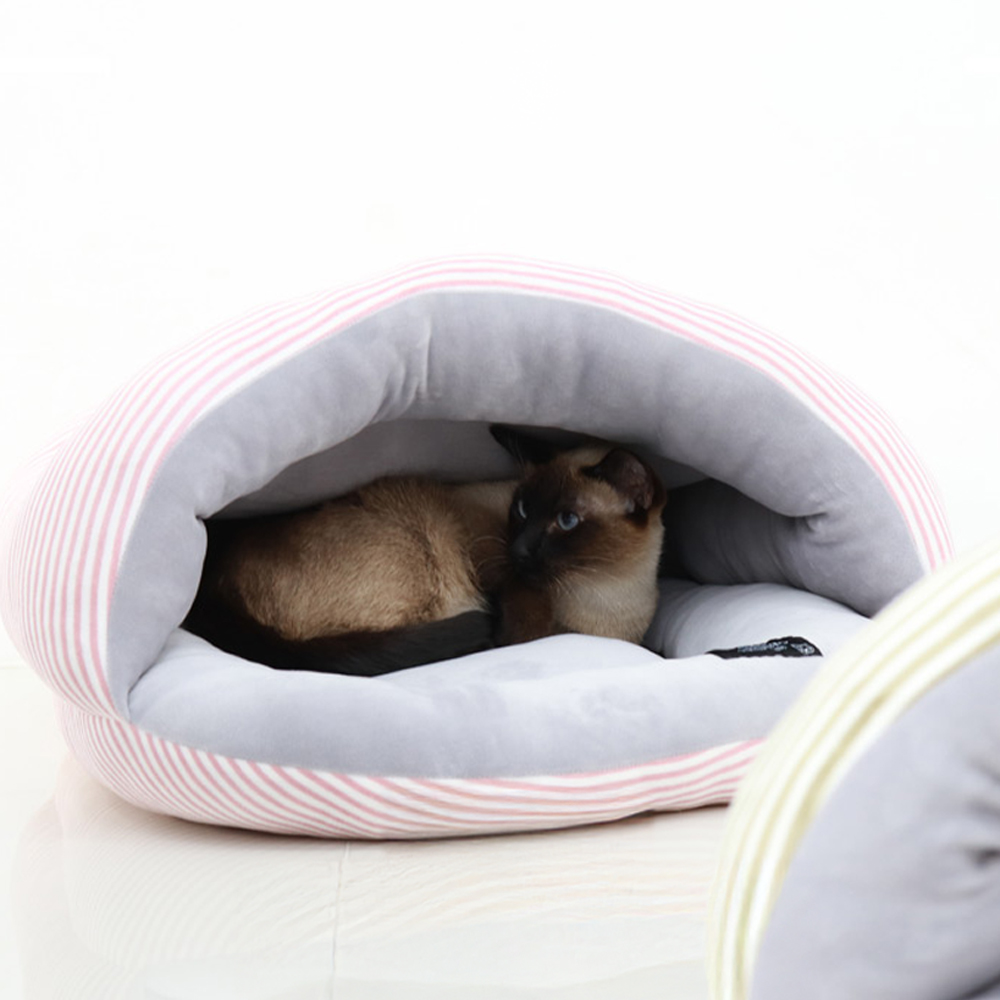 개과천선 소라 쉘 고양이 하우스 포근한 반려묘 극세사 숨숨집 강아지 꿀잠 침대 방석 - 상세 이미지 2