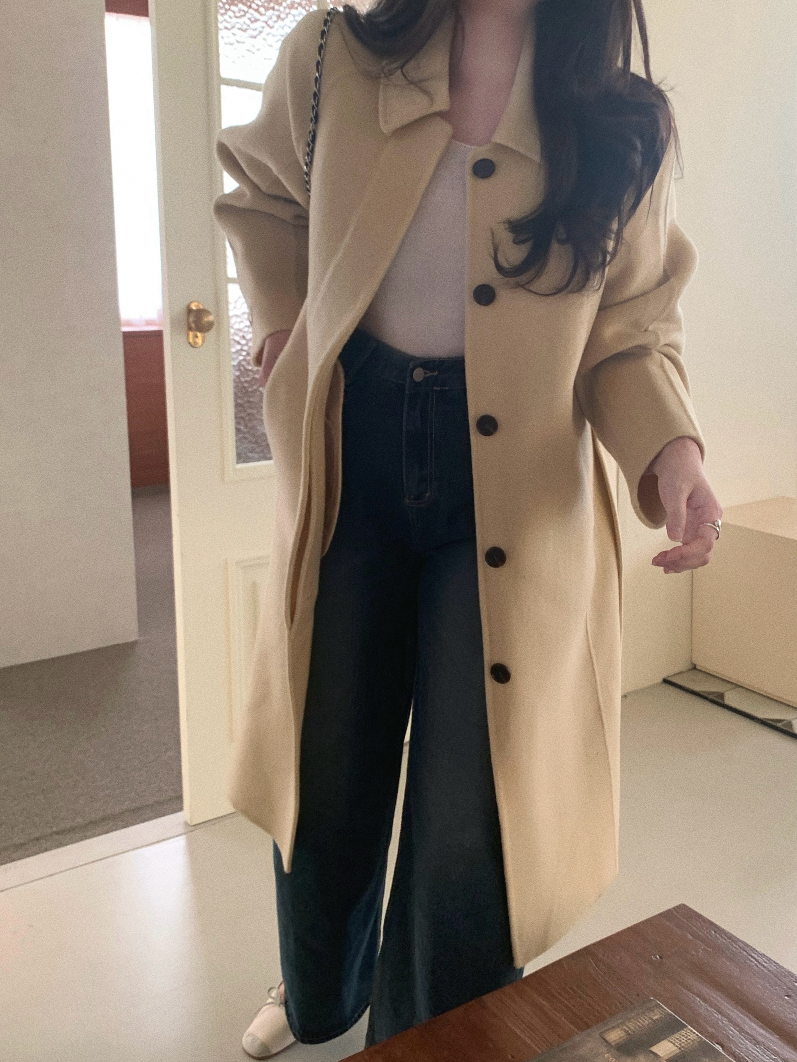 [울100%] 히든 핸드메이드 롱 코트 (2color) / 데일리코트 / 겨울코트 / 오피스룩 / 상세 이미지 10