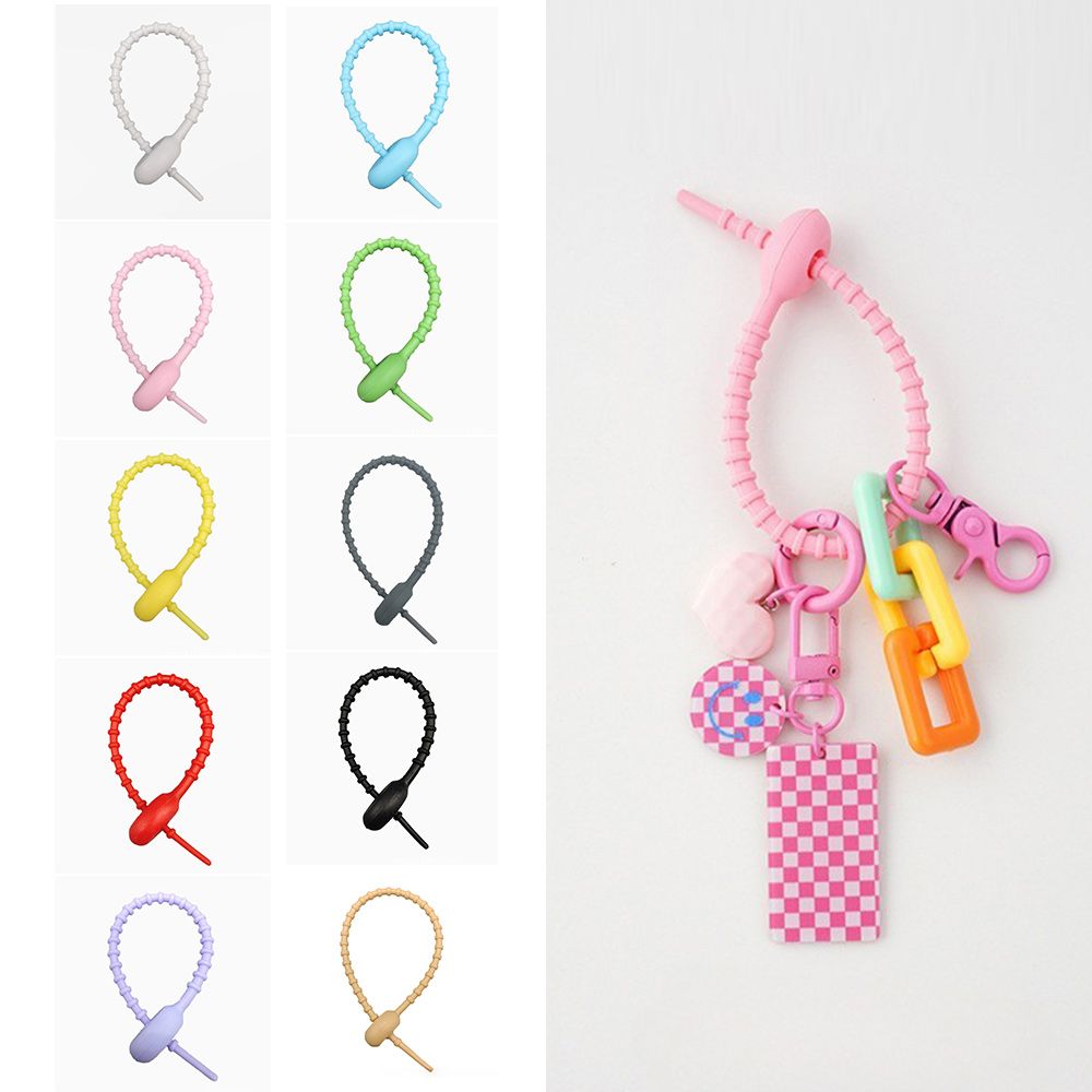 실리콘케이블타이 키링재료 가방꾸미기 부자재 백참 고리 diy 만들기 전선정리 선정리 홀더 - 상세 이미지 3