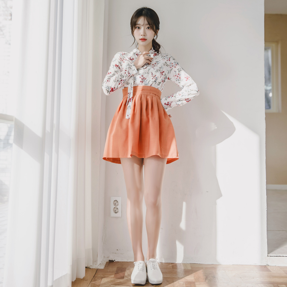 생활한복 동백꽃 저고리 개량 계량 퓨전 반티-173 - 상세 이미지 2