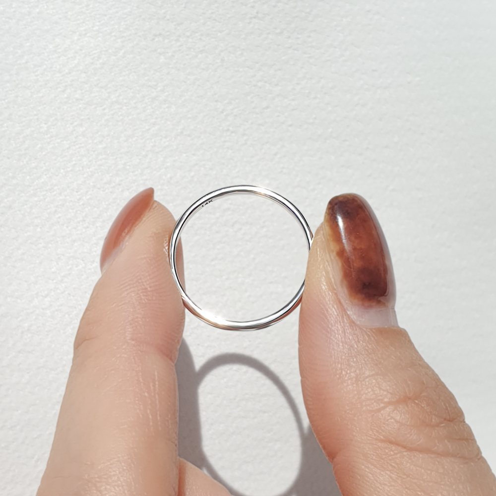 14k 엥게이지 금 실 중지 검지 애끼 화이트골드 반지 우정링 뜨레타 - 상세 이미지 3