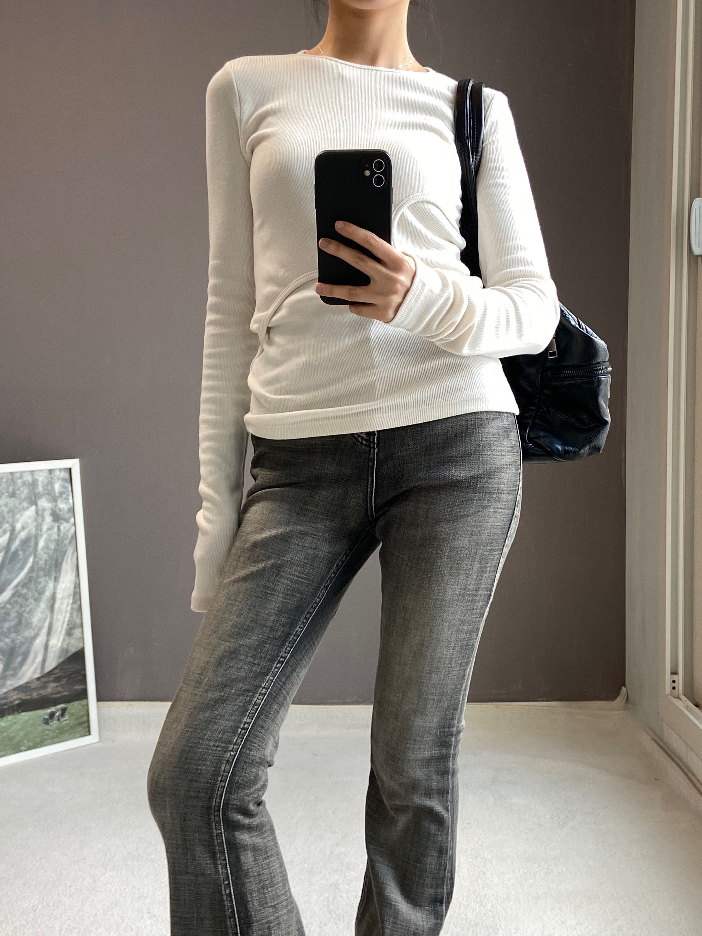 비츠앤밥스 SMOKY GREY BOOTSCUT PANTS