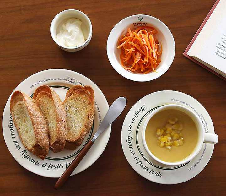 빈티지 레터링 오리지널 접시 티니블랑 파밍스마켓 원형접시 (16cm,19cm)