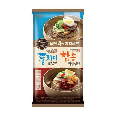 냉장 아워홈 냉면 4인 기획세트(동치미2+함흥2) 1,268g 1BOX (6입)