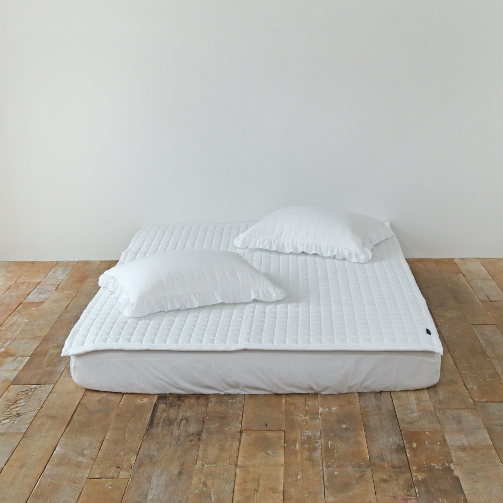 디퍼 먼지없는 워싱 마이크로 피치스킨 미끄럼방지 논슬립 사계절 침대 패드 Q