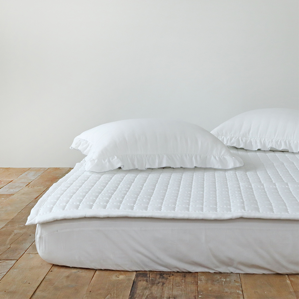 디퍼 먼지없는 워싱 마이크로 피치스킨 미끄럼방지 논슬립 사계절 침대 패드 Q