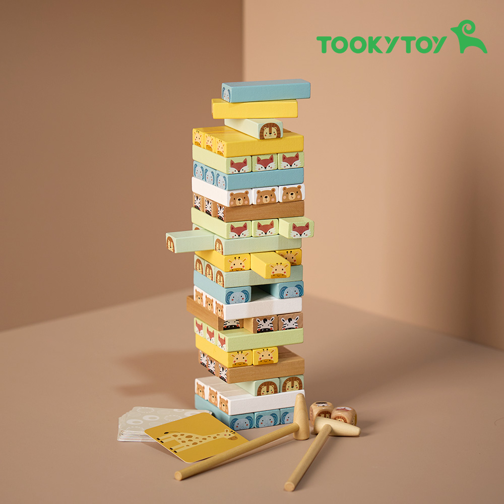 [투키토이] 원목스태커 젠가 나무쌓기 애니멀젠가 가족게임 가족보드게임 Tookytoy - 상품 이미지