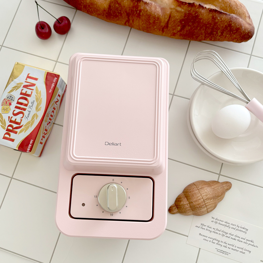 델리아트 와플메이커 와플기계 샌드위치 크로플 간식 기기 화이트민트