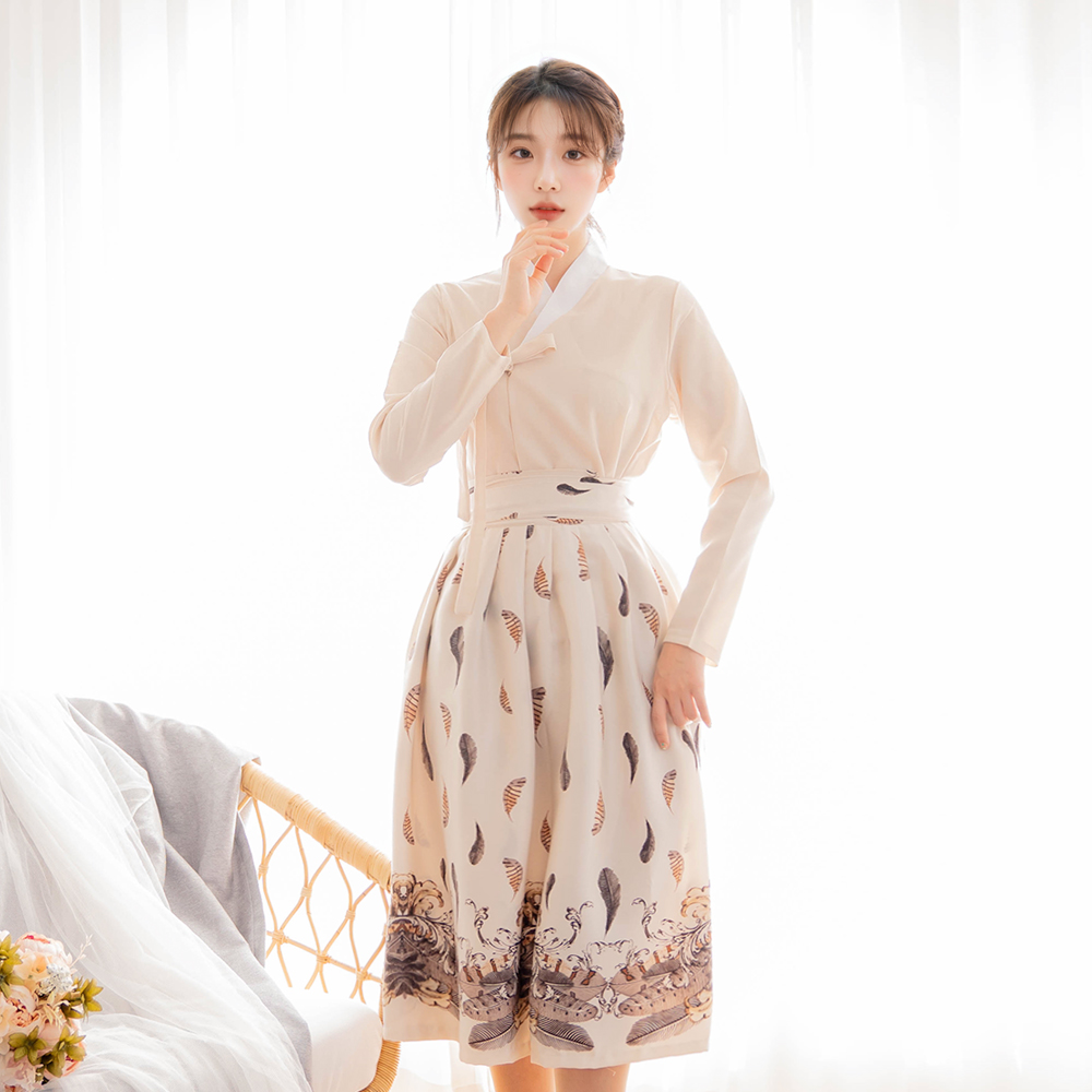 생활한복 세트 목련화+벚나은 개량 계량 퓨전 반티-192 - 상세 이미지 5