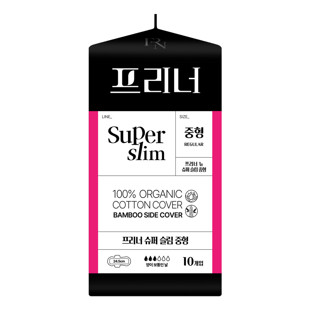 프리너 슈퍼슬림 유기농 생리대 중형 3팩