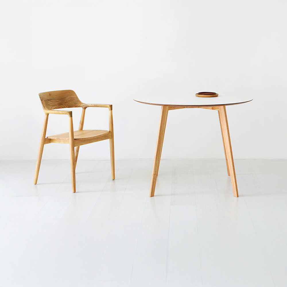 RAMIRA 원형테이블 D100 고무나무 1000mm, 9852.0081