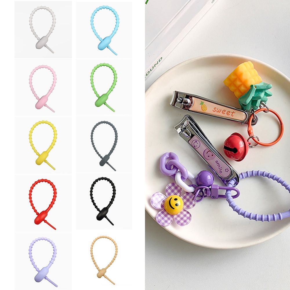 실리콘케이블타이 키링재료 가방꾸미기 부자재 백참 고리 diy 만들기 전선정리 선정리 홀더 이미지 6