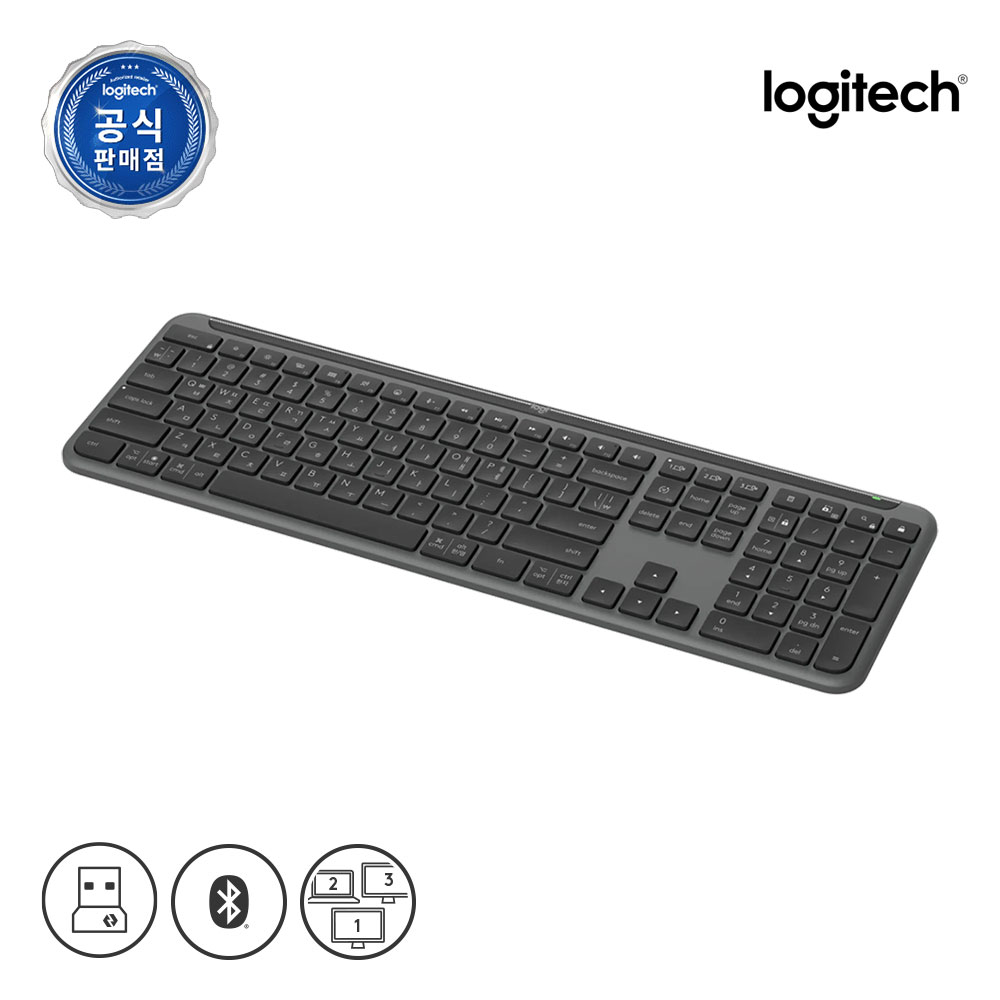 [슈퍼적립] 로지텍코리아 공식 시그니처 MK950 콤보 슬림 무선 키보드 마우스 세트 그래파이트, 팬터그래프