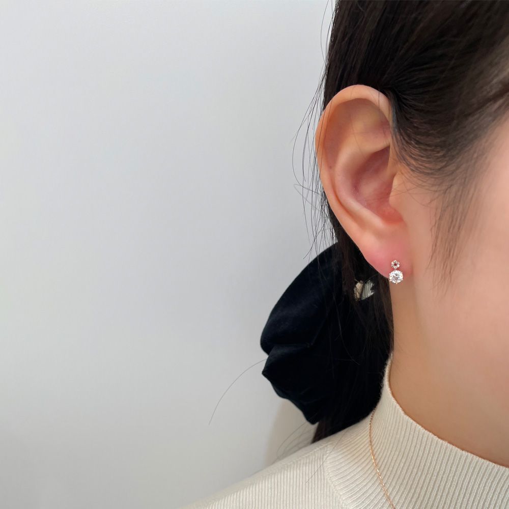 3부 5부 랩 다이아 귀걸이 IGI GIA 라비앙 로즈 생일 결혼 기념일 선물 여자 친구 - 상세 이미지 5