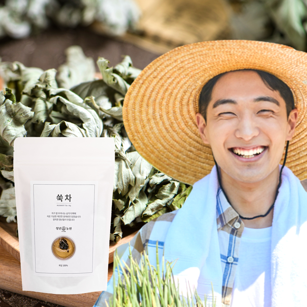 [청년농원] 쑥차 무카페인 임산부 생분해 국산 약쑥 차 티백 효능 쑥 애엽