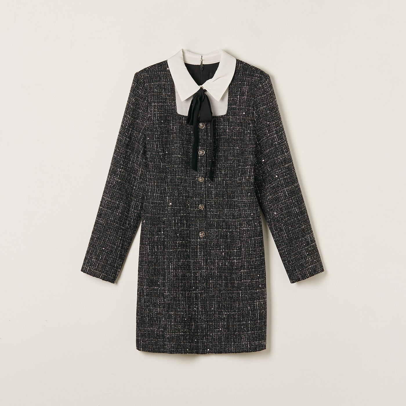 로엠 매칭카라 트위드 미니원피스 RMOWF11S12