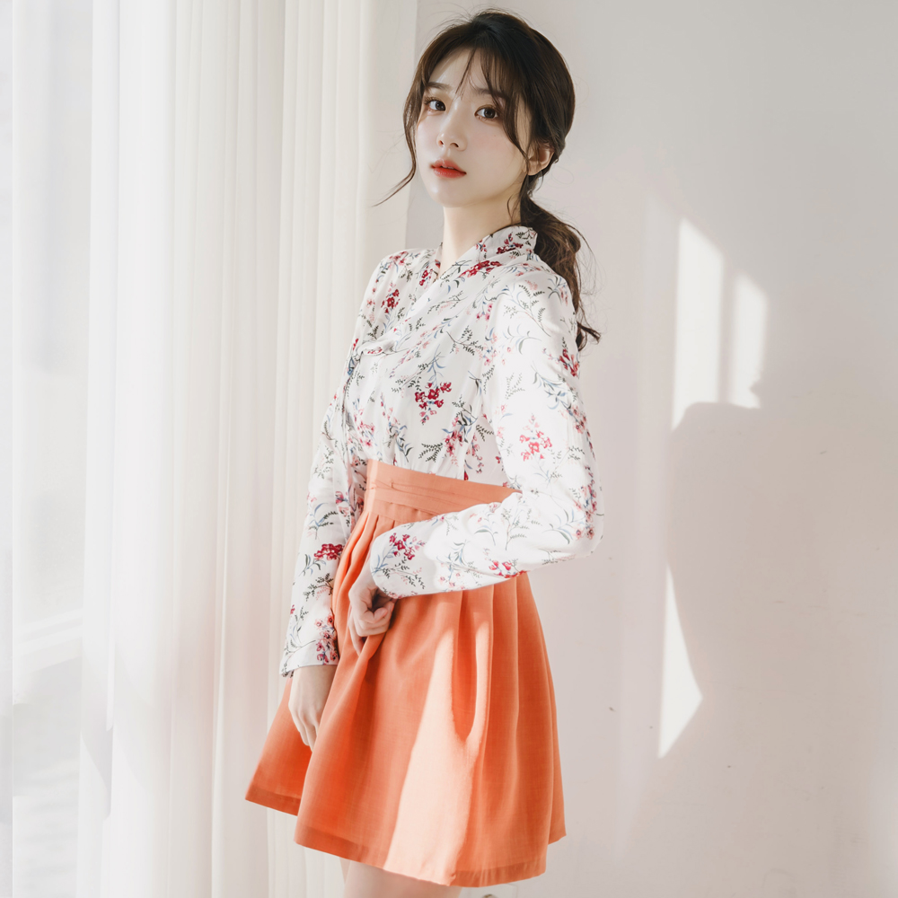 생활한복 동백꽃 저고리 개량 계량 퓨전 반티-173 - 상세 이미지 4