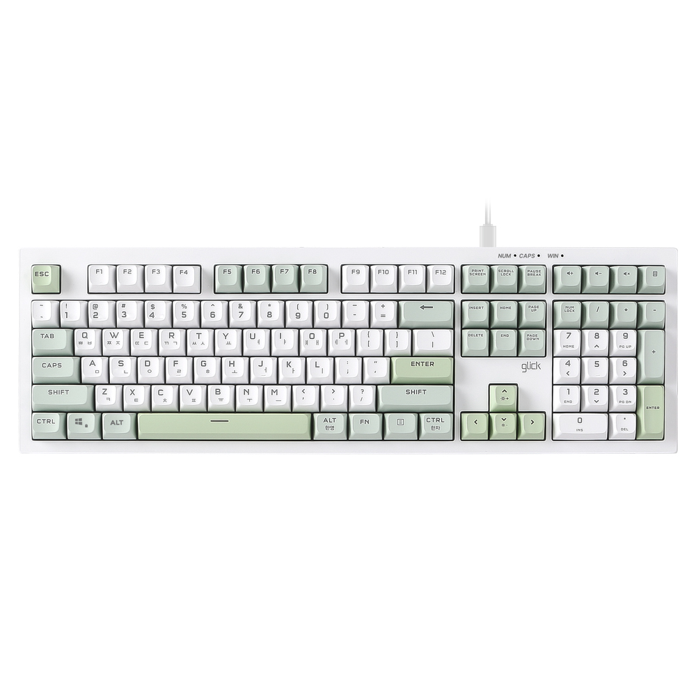 지클릭커 오피스프로 OPK50 사일런스 M RGB 무소음 방수 키보드 Greenwich CR1 108키