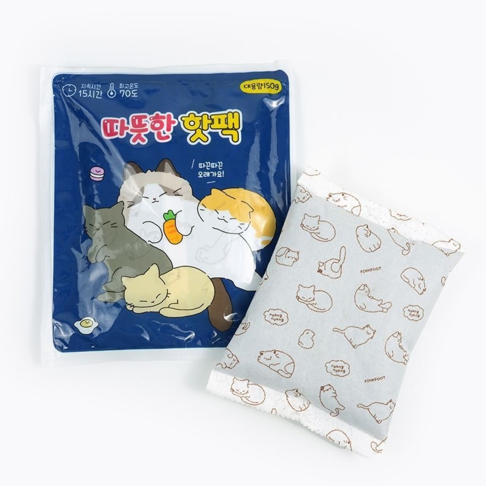 냥냥 따뜻한 핫팩 10개 세트 흔드는 캐릭터 휴대용 손난로 국산 대용량 150g - 상세 이미지 2