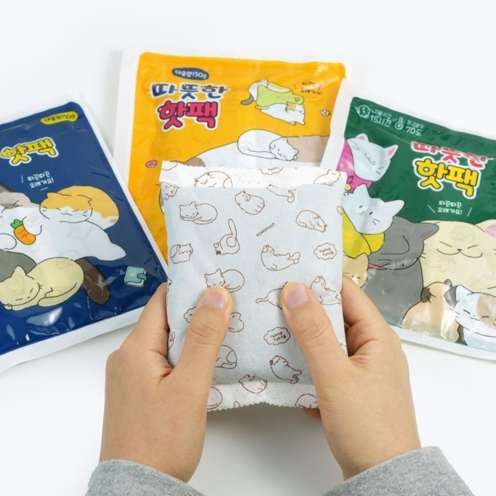 냥냥 따뜻한 핫팩 10개 세트 흔드는 캐릭터 휴대용 손난로 국산 대용량 150g - 상세 이미지 4