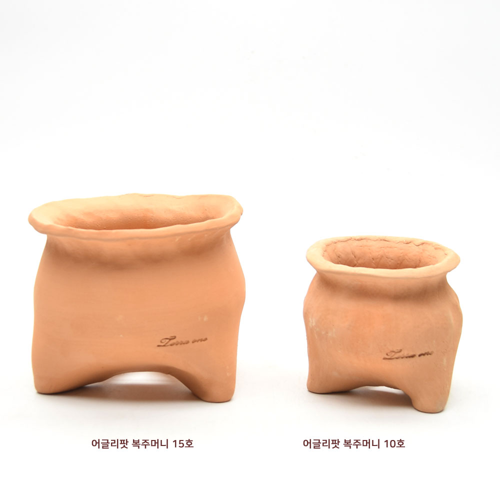 [2개 구매시+1개]  테라원 빈티지 수제 토분 어글리팟 15호 15x13cm 복주머니 - 상세 이미지 2