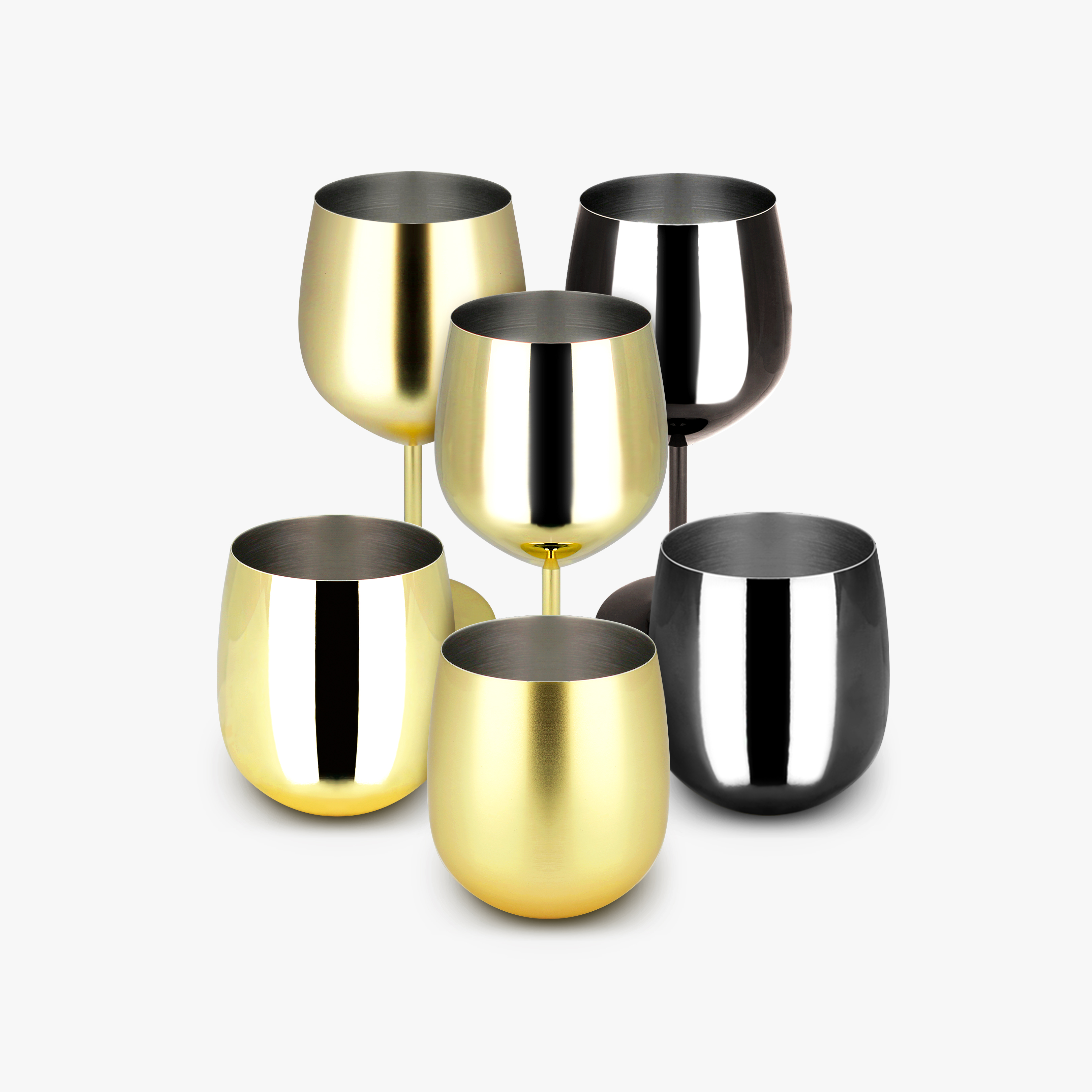 캠핑 행사 골드 스텐 와인잔 500ml 스탬리스 450ml 유광 무광 블랙 3종 캠핑용