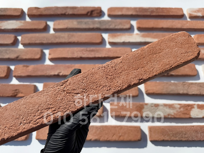 롱브릭고벽돌타일 375~380x50~55x18~20T 적고벽돌타일(홍고) / 하다건재