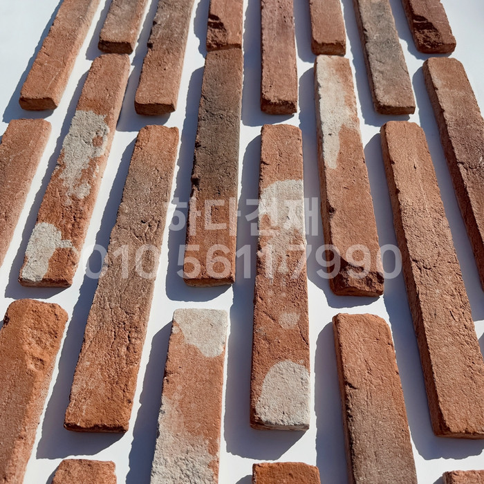 롱브릭고벽돌타일 375~380x50~55x18~20T 적고벽돌타일(홍고) / 하다건재