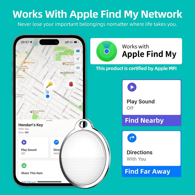 스틱pc 미니피씨 샤오미 스마트 에어태그 블루투스 GPS 휴대용 추적기 Apple Find My APP 에어 태그 로케이터 IOS용 애완 동물 키 파인더... 