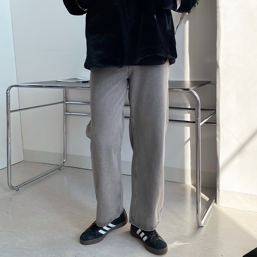 1+1 통청바지 남자세미와이드청바지 - 상세 이미지 5