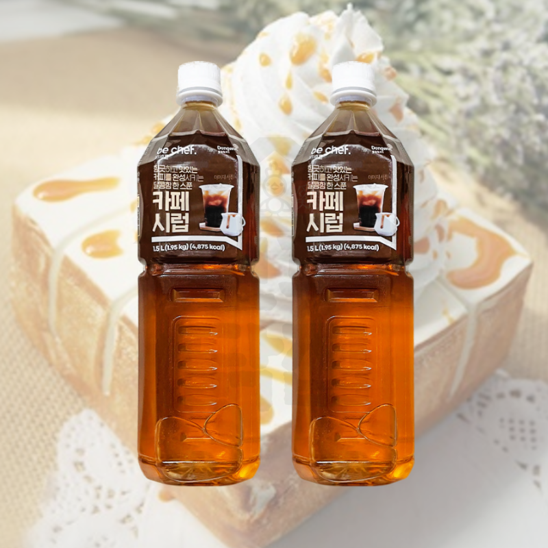 동원 홈푸드 푸드웰 비셰프 카페시럽 1.5L 2개 커피시럽 설탕 홈카페 - 상품 이미지
